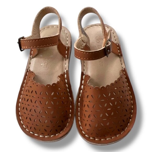 THEE BRON Toddler GIrl's Comfort Sandals Kids Sandals Brown Soft Leather Size 6 - Picture 9 of 9